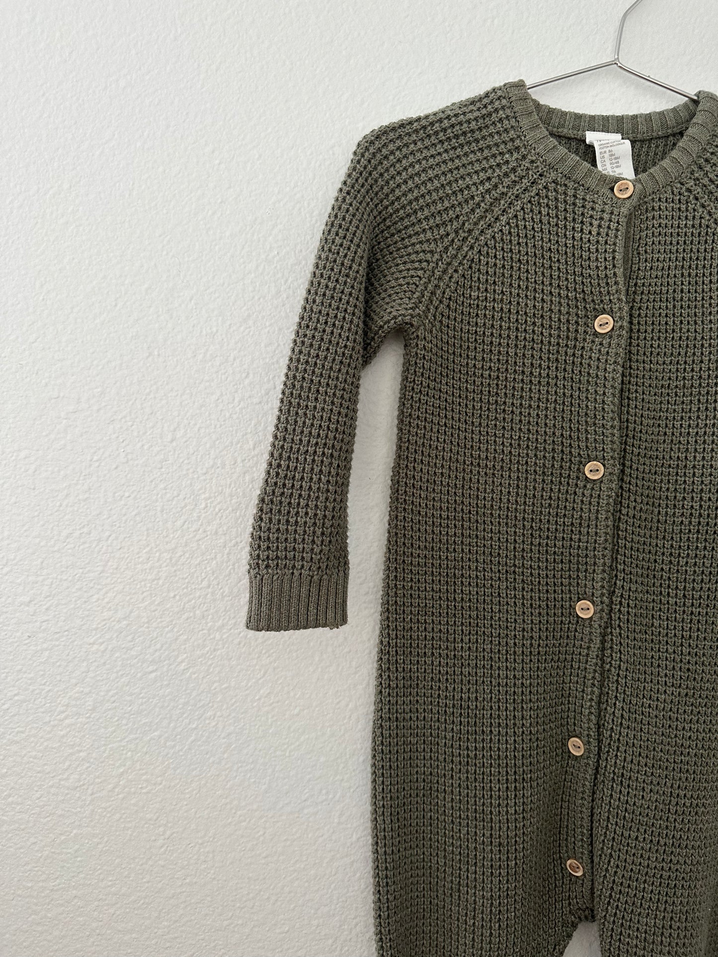 H&M knit jumpsuit|| forest green (18M)