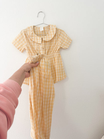 H&M yellow checked set || 3T