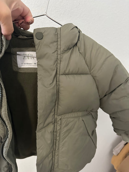 Zara green puffer jacket || 12/18