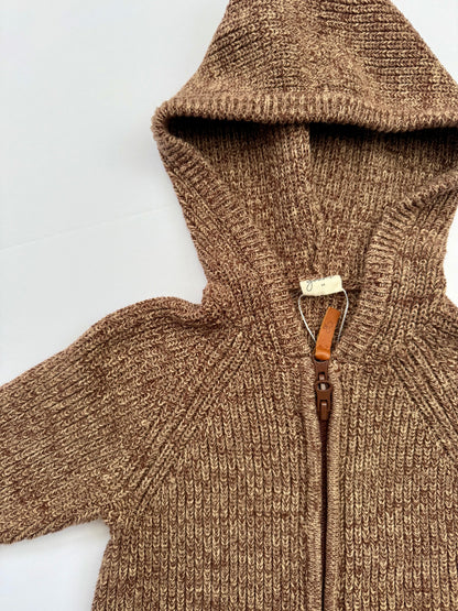 Goumi || brown knit hooded sleep sack || Medium