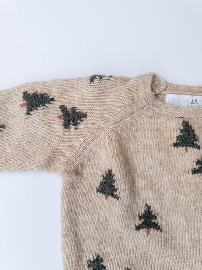 Zara Christmas tree knit sweater || HTF || Size 3-6 months