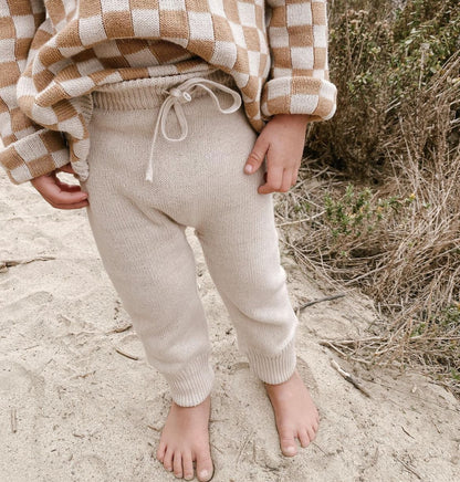 Rivi and Kim knit drawstring joggers - Sand || 18/24