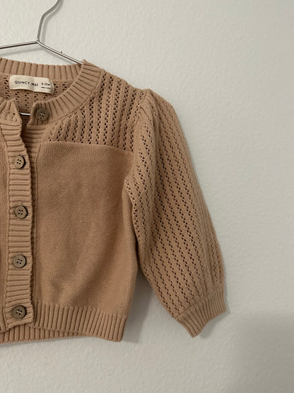Quincy Mae pointelle knit cardigan and bloomers || 6/12