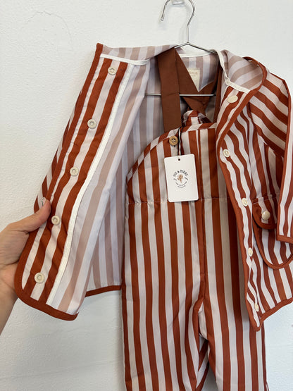 Fin & Vince popcorn stripe rain suit + jacket || 12/18