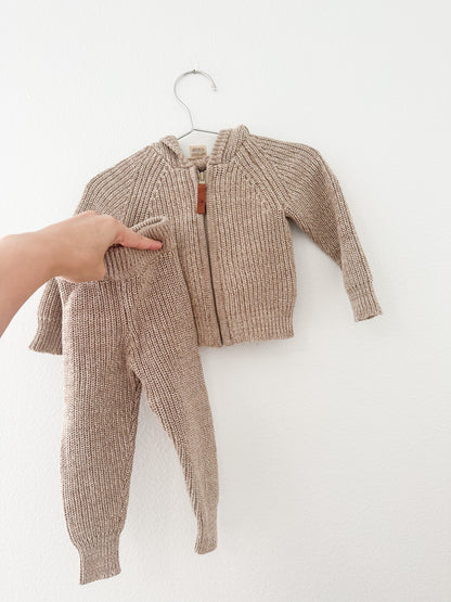 Goumi knit pecan hoodie + pants || 3/6