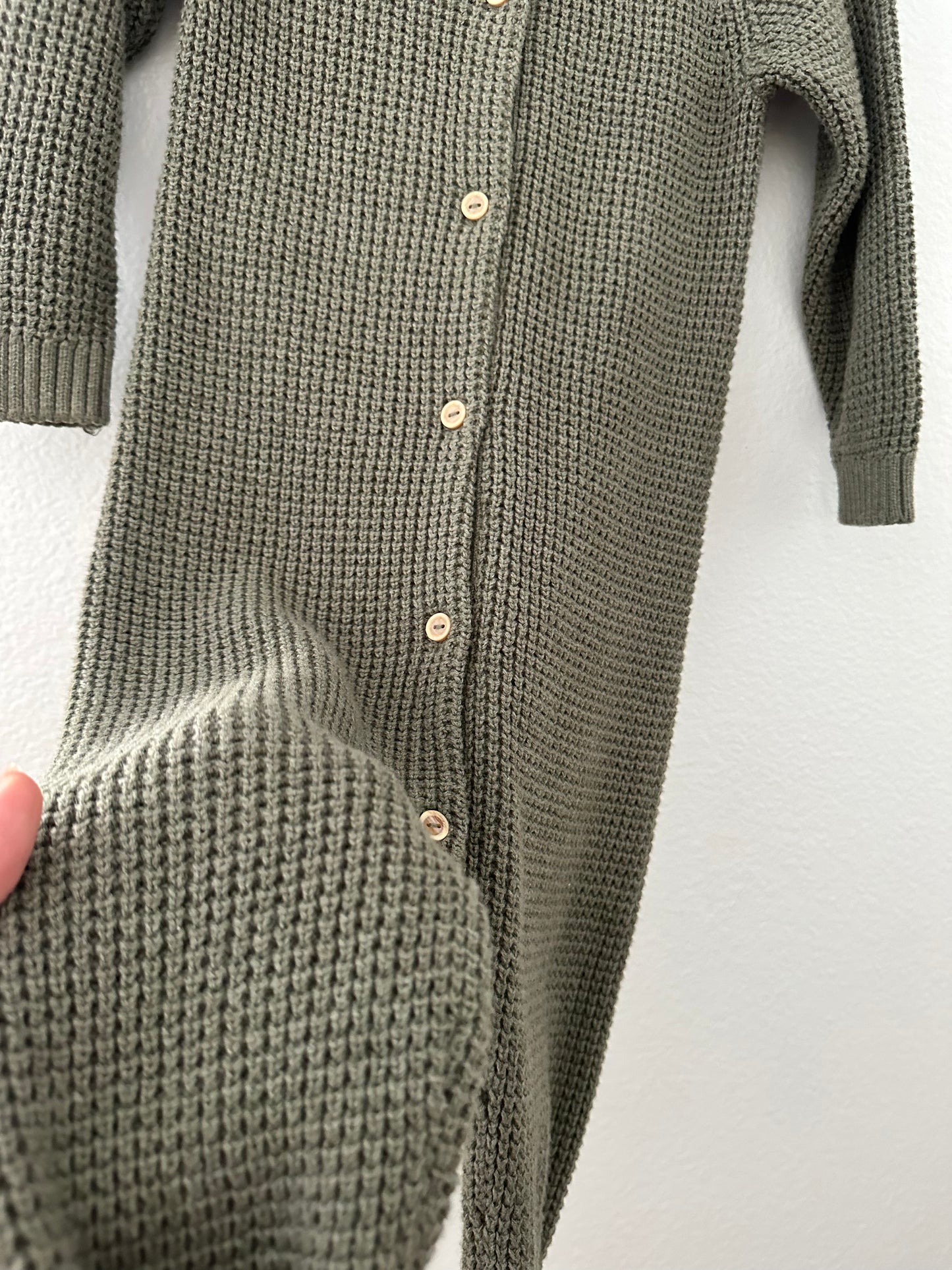 H&M knit jumpsuit|| forest green (18M)
