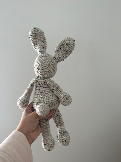 Crocheted grey bunny