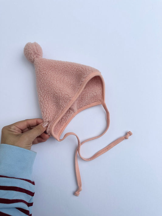 Briar pink Sherpa Bonnet NB