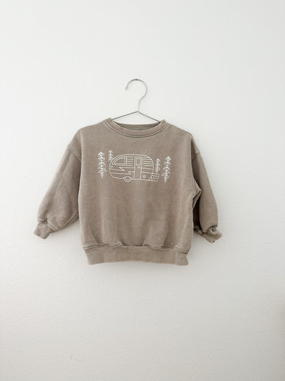 Rylee + cru  camper sweatshirt|| mineral wash pine (2/3T)