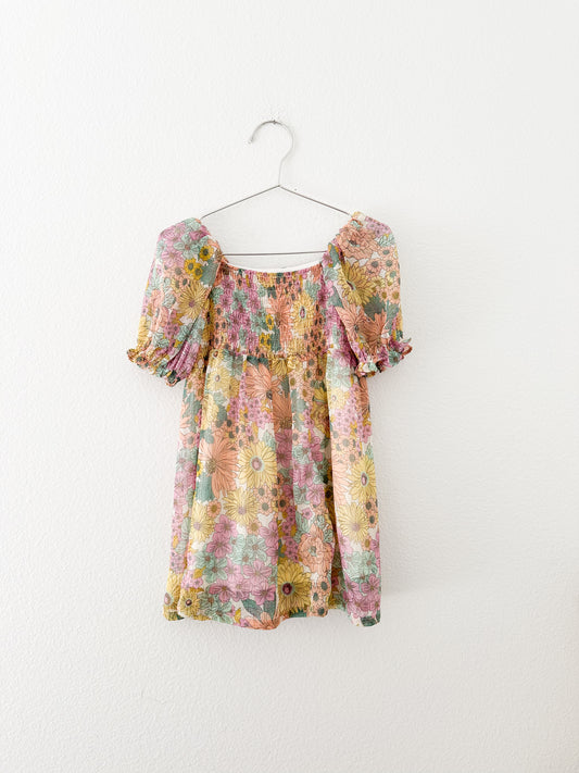 Zara smocked floral dress || 3/4