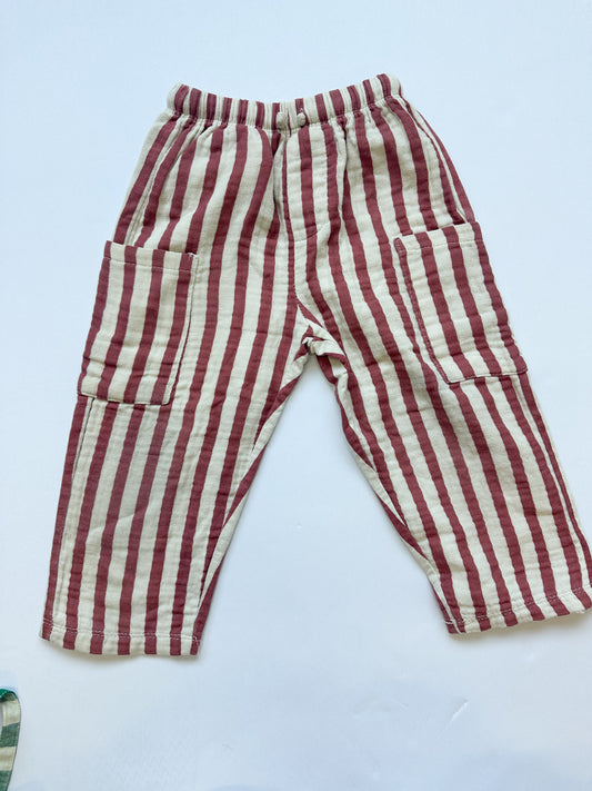 Zara red stripe pants|| 2T