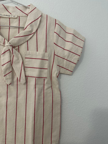Fin + Vince natural/ red stripes sailor shirt || 4/5