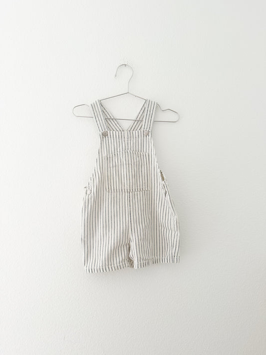 Zara striped denim shortalls || 18/24