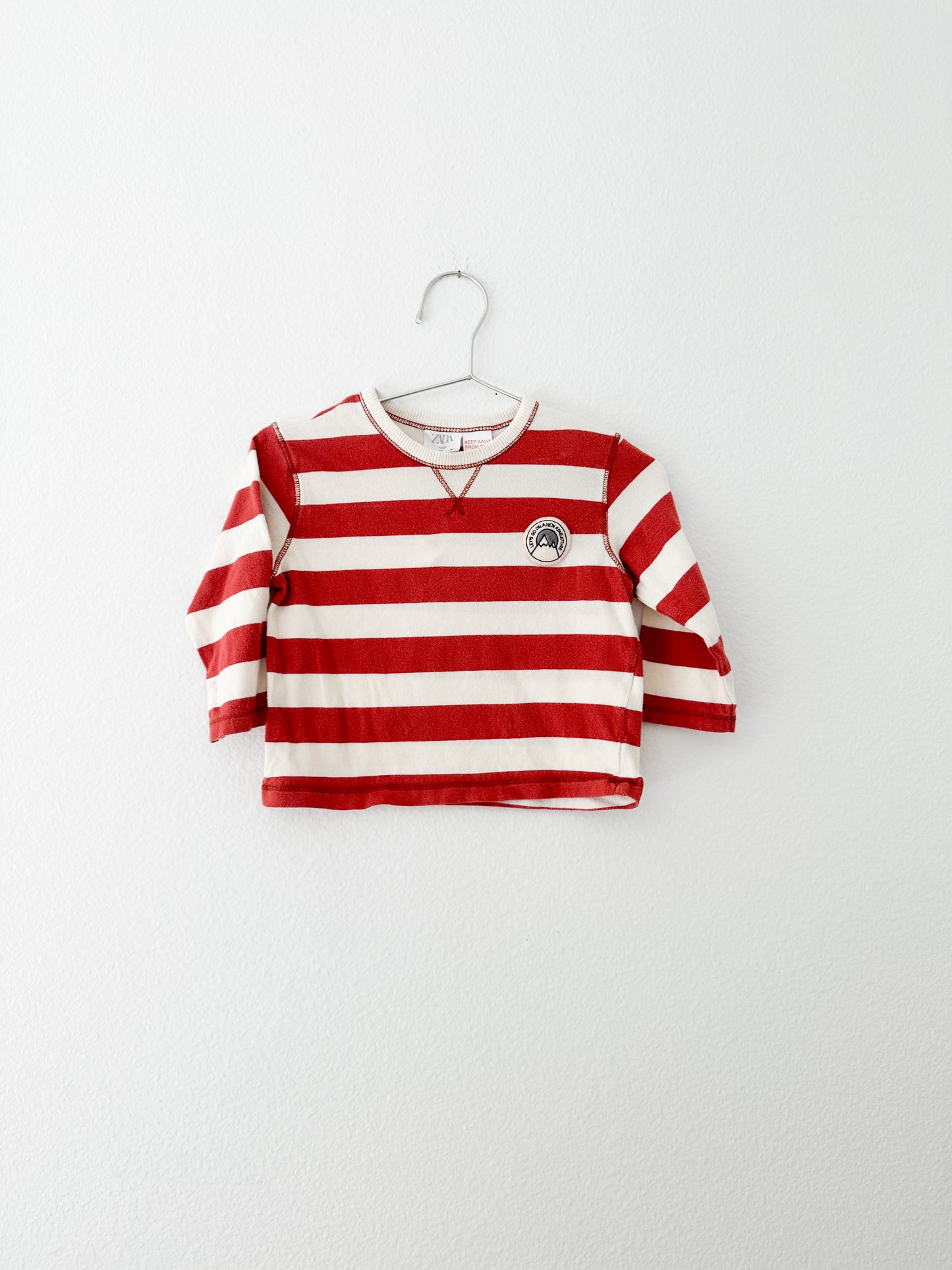 Zara red striped top (9/12)