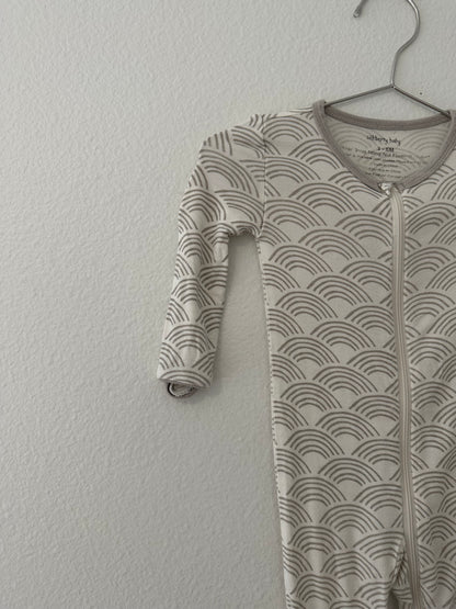 Silkberry baby bamboo footie|| wobbly wave print (3/6)