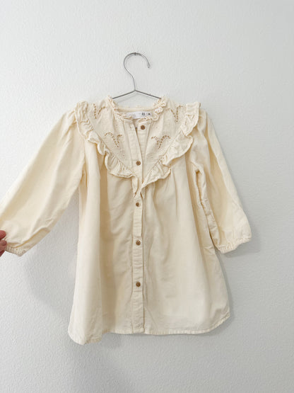 Zara cream corduroy dress (2/3)