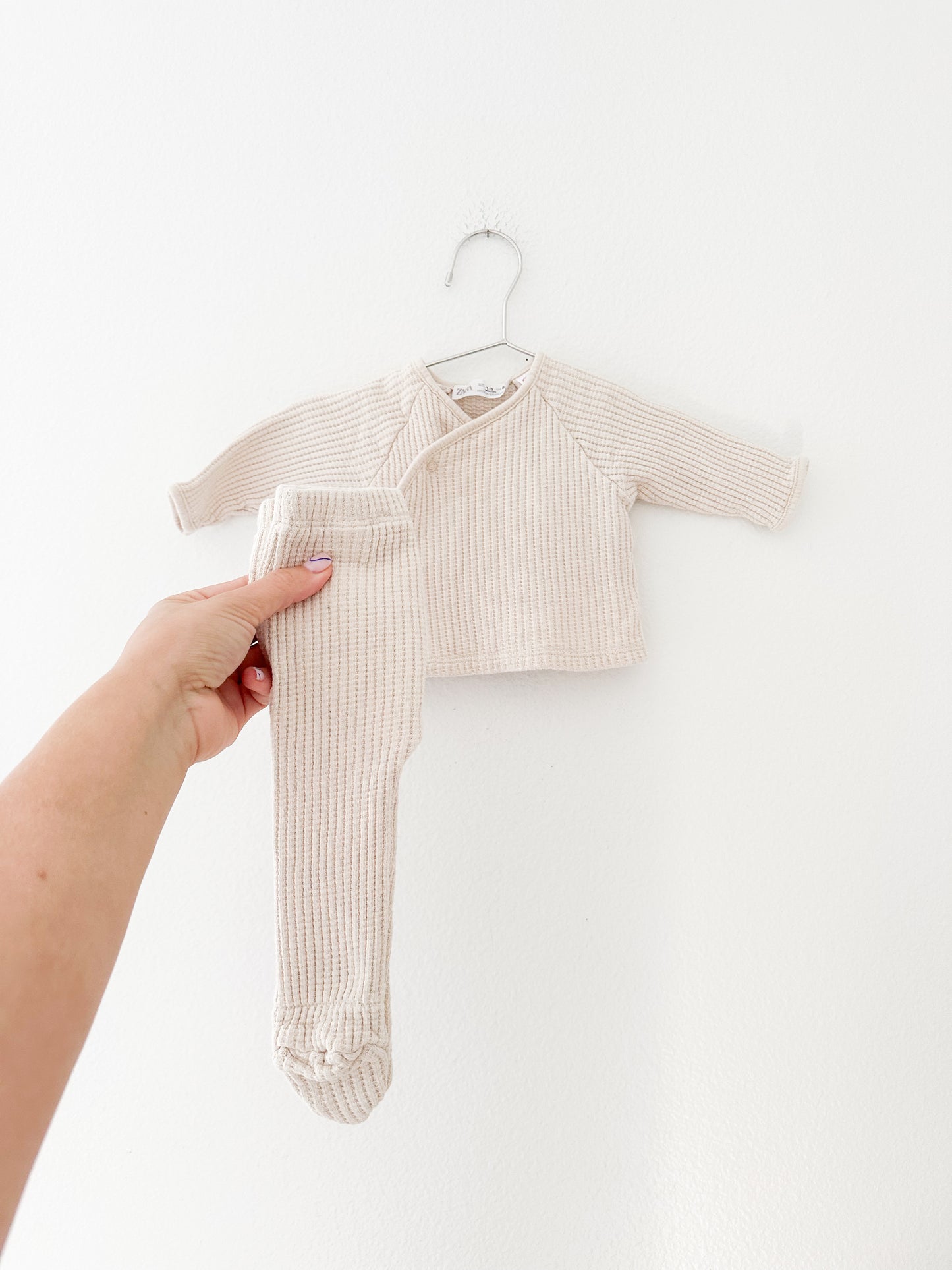 Zara cream waffle set || 1/3 M