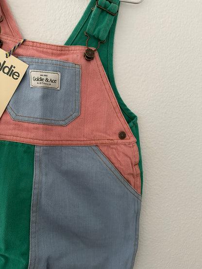 Goldie + Ace Burton colorblock overalls || 3T