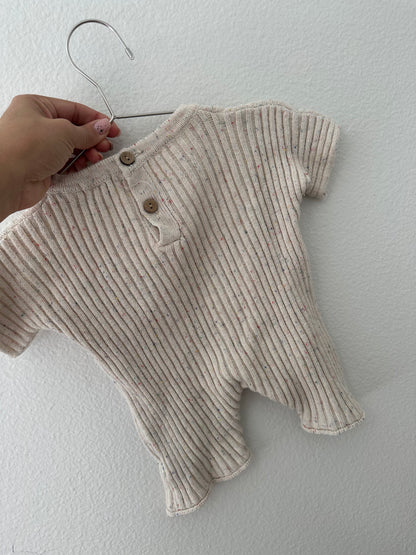 Oat ribbed knit tee playsuit (0/6)