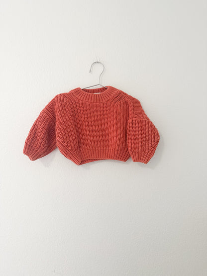 Summer + Storm coral knit || 0/6 months