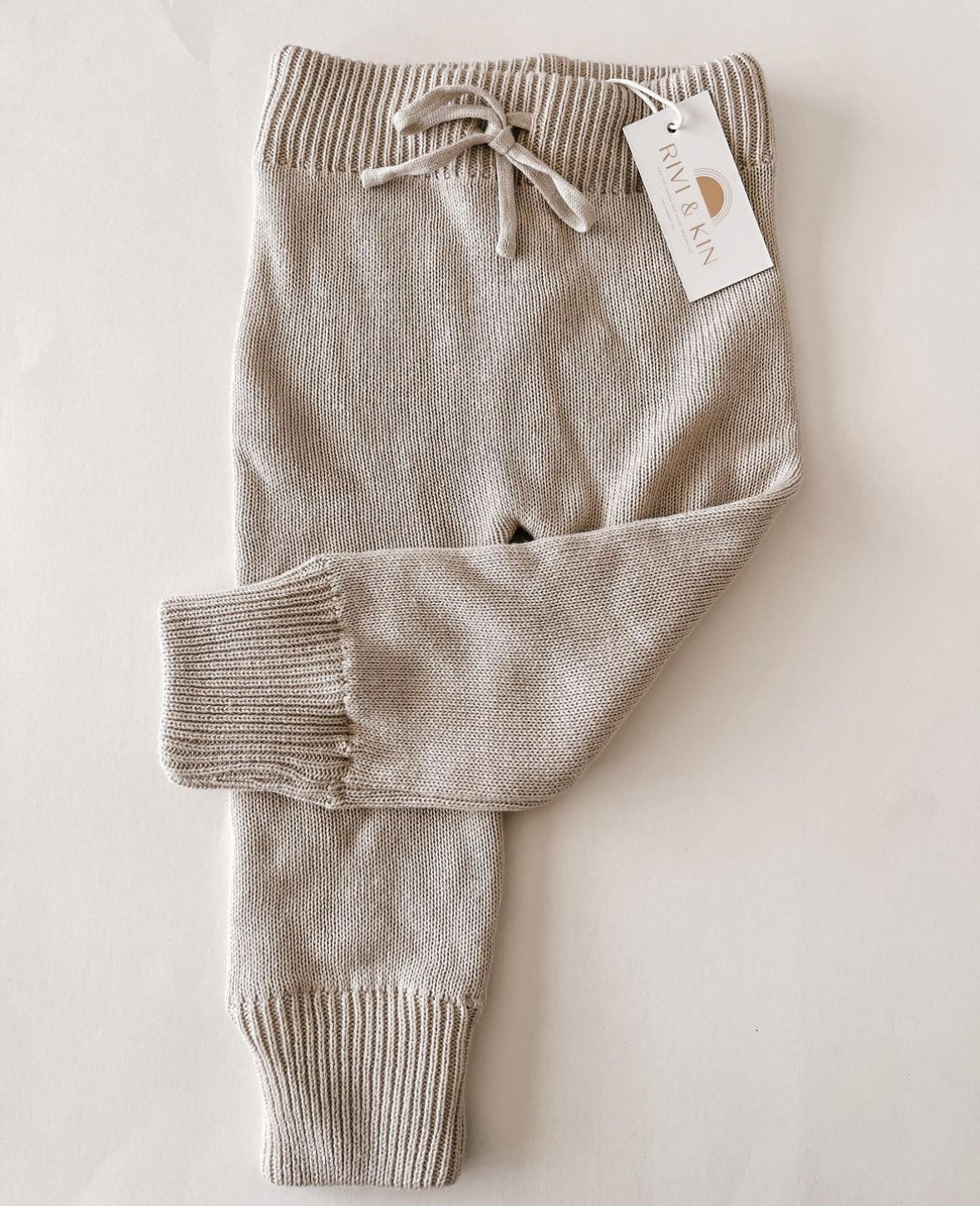 Rivi and Kim knit drawstring joggers - Sand || 18/24