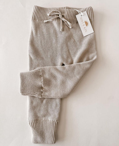 Rivi and Kim knit drawstring joggers - Sand || 18/24