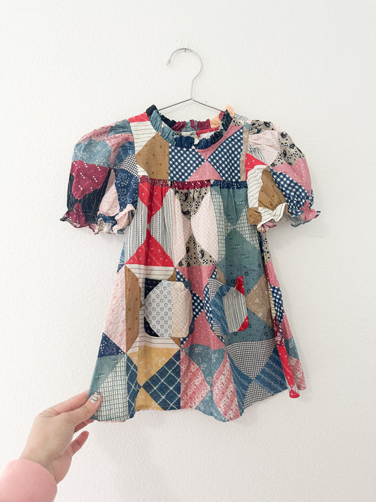 DOÊN amarillo patchwork dress || 4T