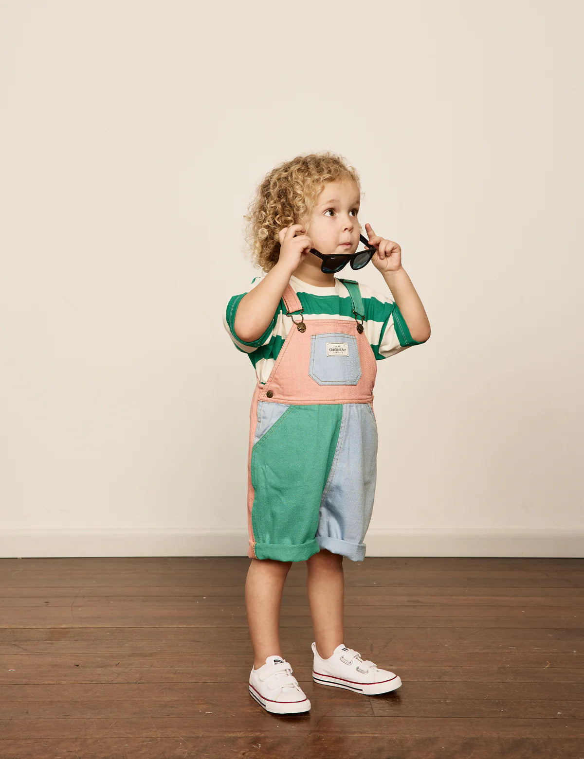 Goldie + Ace Burton colorblock overalls || 3T