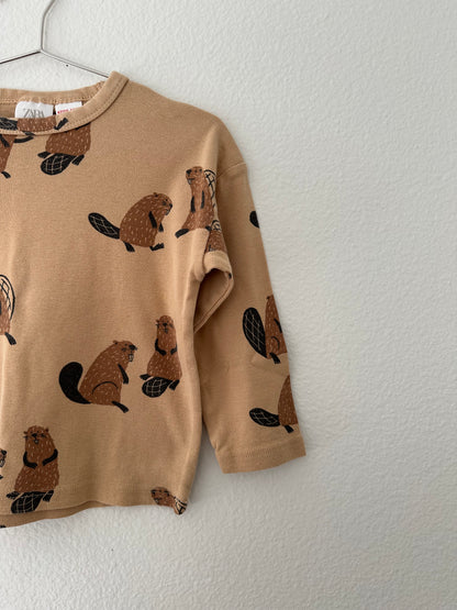 Zara squirrel print long sleeve (2/3)
