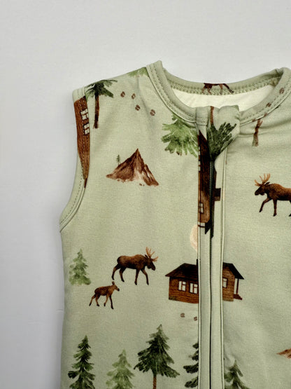 Belan. J || blue moose sleep sack || 0-3 months