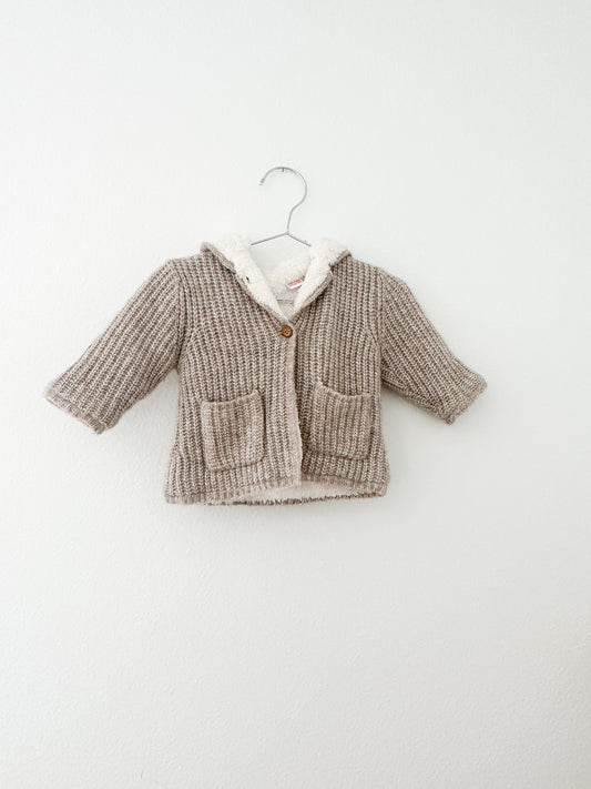 Zara Sherpa lined knit cardigan (3/6)