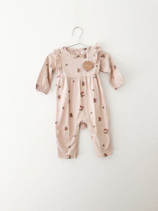 City mouse flutter sleeve || blush mushrooms (6/9)