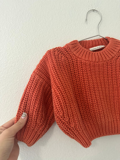 Summer + Storm coral knit || 0/6 months