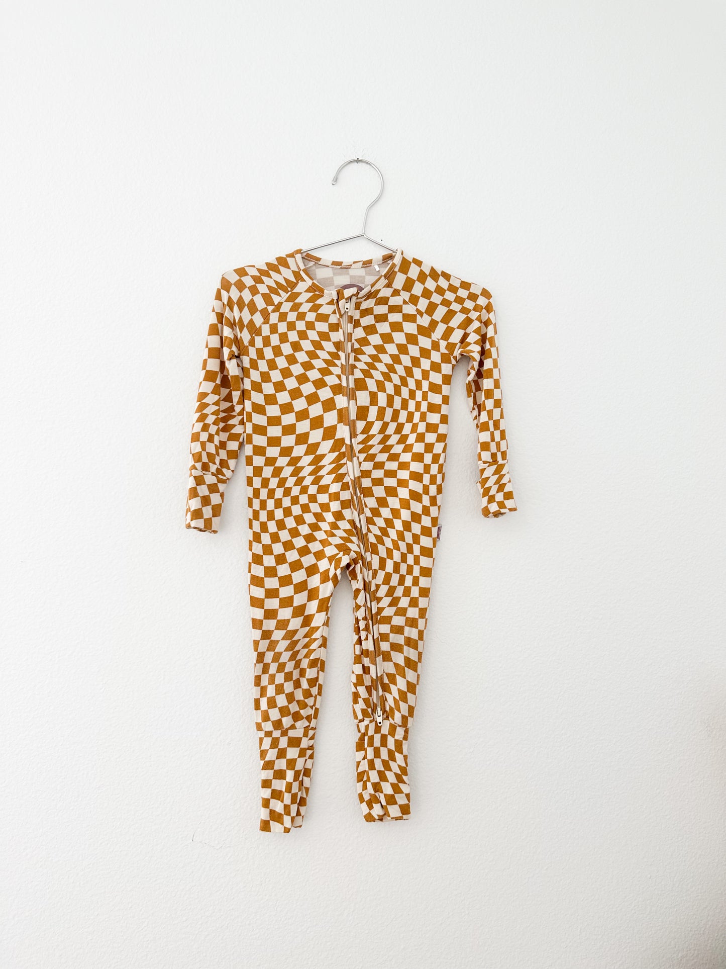 BRIXTON phoenix bamboo wavy checkered zip romper (6/12)