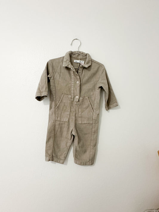 Zara taupe utility jumpsuit (9/12)