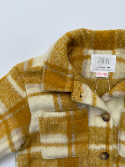 Zara yellow plaid coat || 2/3 y