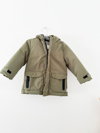 Zara unisex olive green coat (2/3)