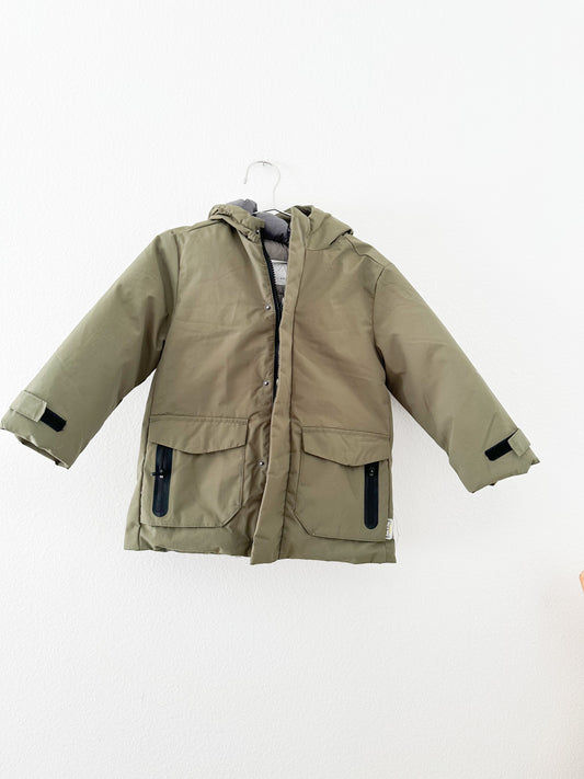 Zara unisex olive green coat (2/3)