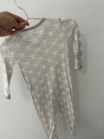 Silkberry baby bamboo footie|| wobbly wave print (3/6)