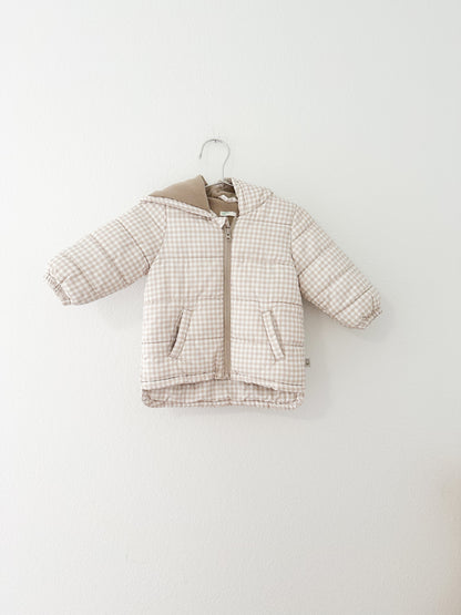 Benetton gingham puffer jacket || 6/9
