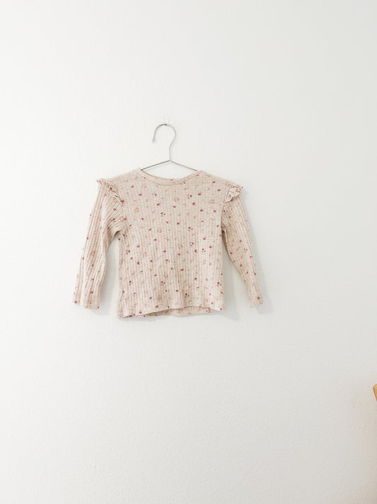 Zara ribbed floral long sleeve |2/3