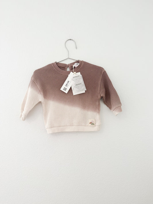 Zara waffle color block sweatshirt |3/6