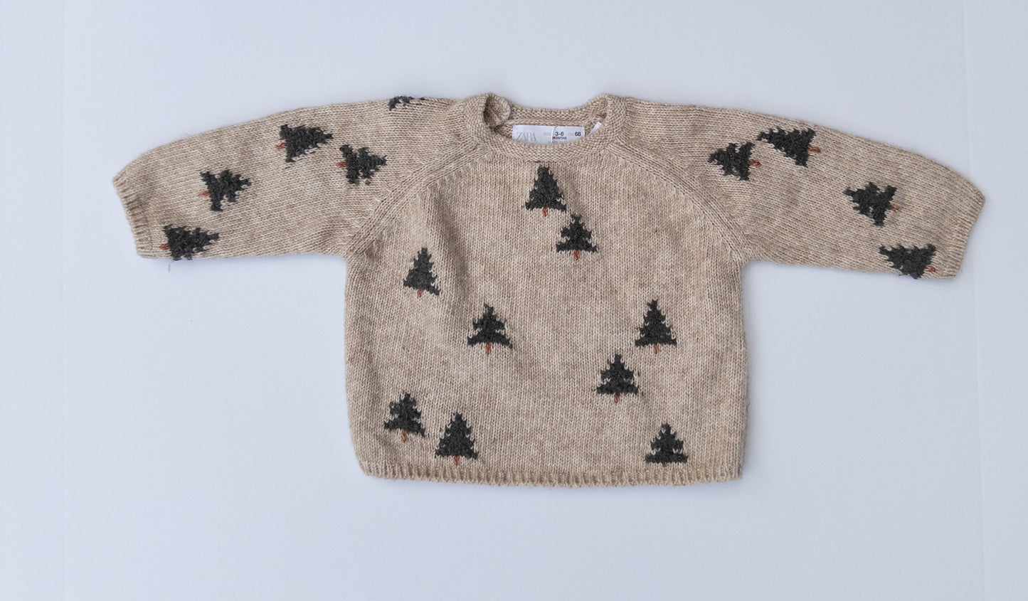 Zara Christmas tree knit sweater || HTF || Size 3-6 months