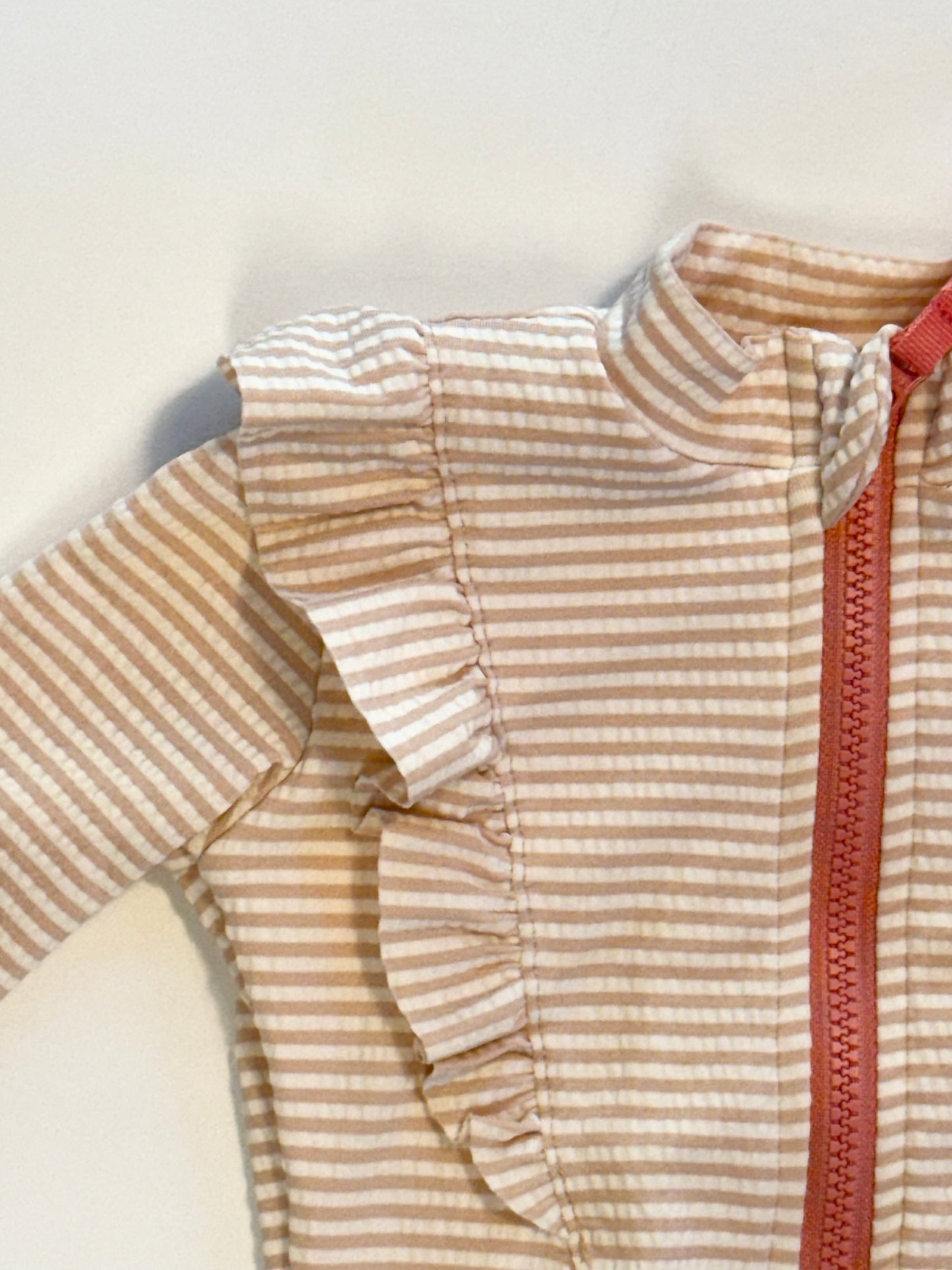 Pehr || pink striped bathing suit || 6-12m