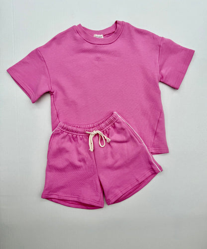 Fostered Collection || comfort sweatshort set - pink - size 4