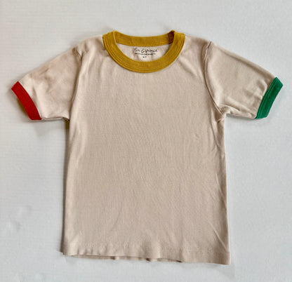 Fin & Vince || cream color block tee ||Size 6/7