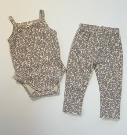 Jamie Kay || floral body suit & pant set || 3-6m
