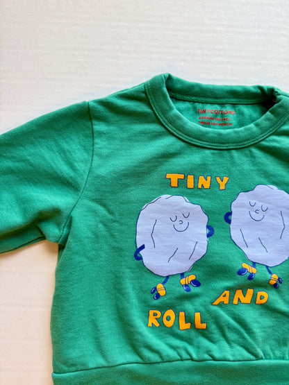 Tinycottons || green tiny and roll crewneck sweatshirt || Size 12m