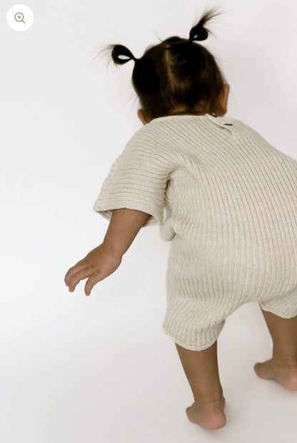 Oat ribbed knit tee playsuit (0/6)