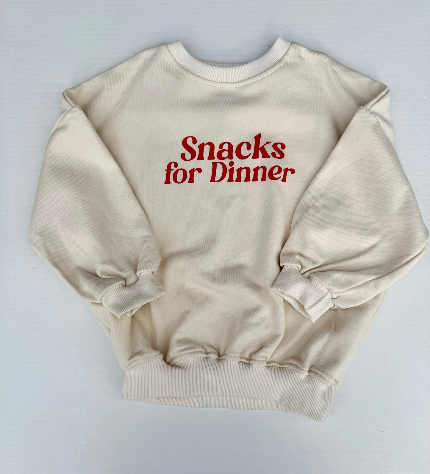Fostered Collection || crewneck sweatshirt || snacks for dinner- red - size 3